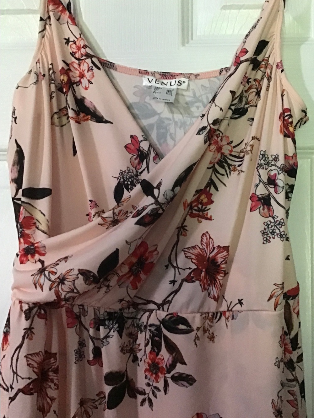 VENUS Blush Floral Wrap-Style Dress